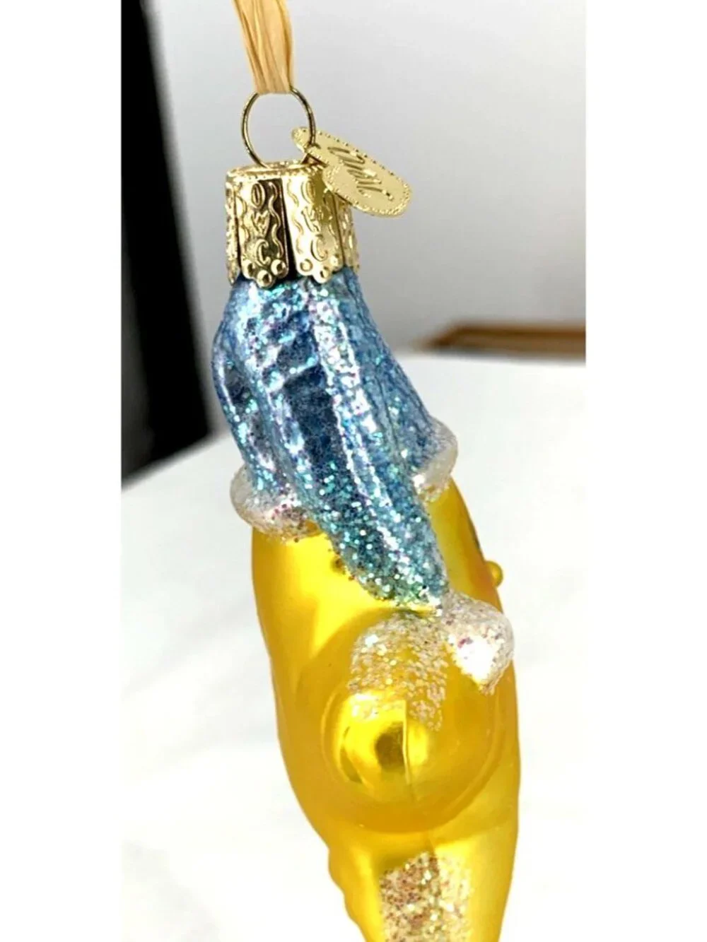 Old World Christmas Radiant Star Glass Ornament Small Gold 3.5